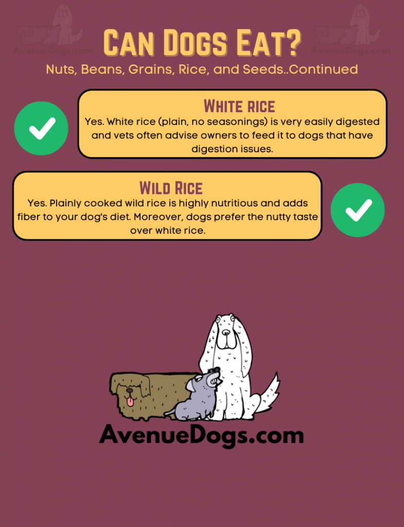 can dogs eat white rice, yes - wild rice, yes