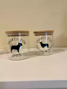 personalized dog treat container for dog gift 

